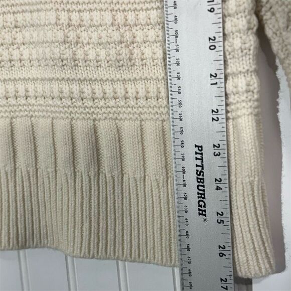 Club Monaco Women’s M Cream Cashmere Blend Sweater Wool Textured Knit Pullover - Picture 6 of 10